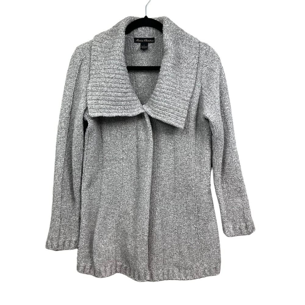 Marisa Christina Cardigan Sweater Stretch Single Button Beige Women Size L*